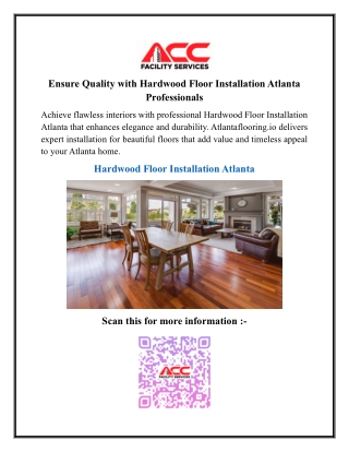 Ensure Quality with Hardwood Floor Installation Atlanta Professionals