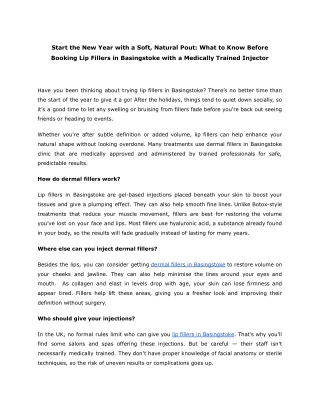 Start the New Year with a Soft, Natural Pout_ What to Know Before Booking Lip Fillers in Basingstoke with a Medically Tr