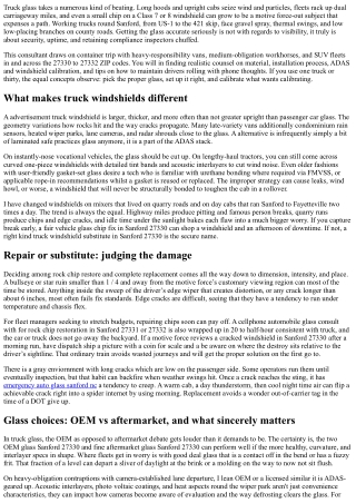 Truck Windshield Replacement Sanford 27330: Heavy-Duty Solutions