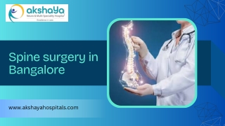 Spine surgery in Bangalore