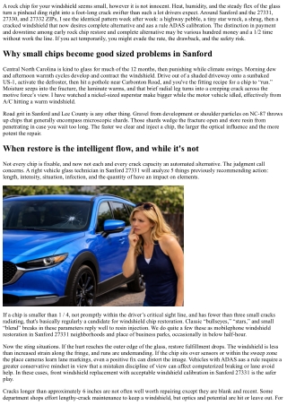 Rock Chip Repair Sanford 27331: Avoid Costly Replacements