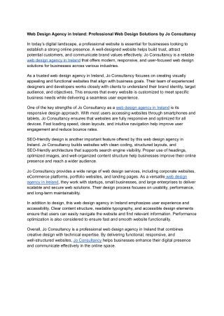 Web Design Agency in Ireland_ Professional Web Design Solutions by Jo Consultancy