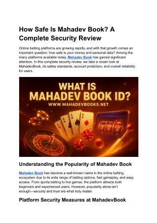 How Safe Is Mahadev Book_ A Complete Security Review