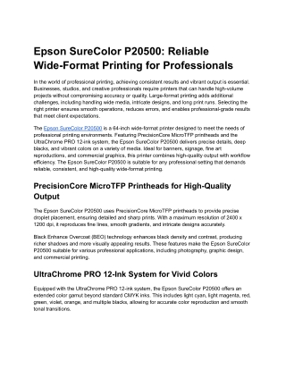 Epson SureColor P20500