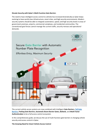 Elevate Security with Qatar's Multi-Function Gate Barriers