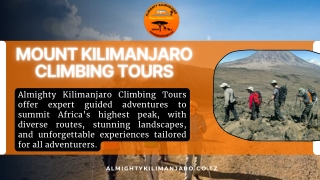 Mount Kilimanjaro Climbing Tours