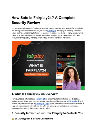 How Safe Is Fairplay24_ A Complete Security Review