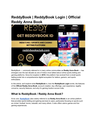 ReddyBook _ ReddyBook Login _ Official Reddy Anna Book