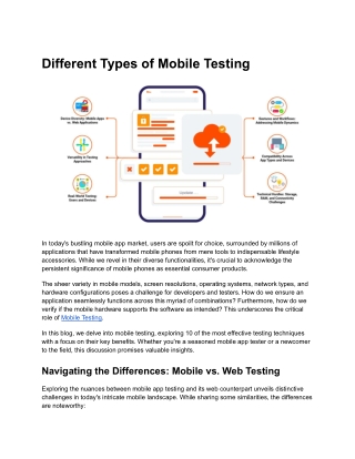 Different Types of Mobile Testing