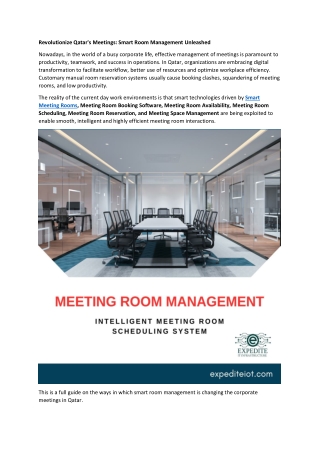 Revolutionize Qatar's Meetings: Smart Room Management Unleashed