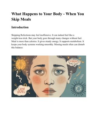 What Happens to Your Body - When You Skip Meals - NutriNest