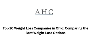 Top 10 Weight Loss Companies in Ohio