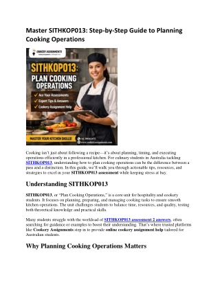 Master SITHKOP013: Step-by-Step Guide to Planning Cooking Operations