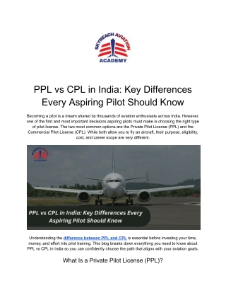 PPL vs CPL in India_ Key Differences Every Aspiring Pilot Should Know