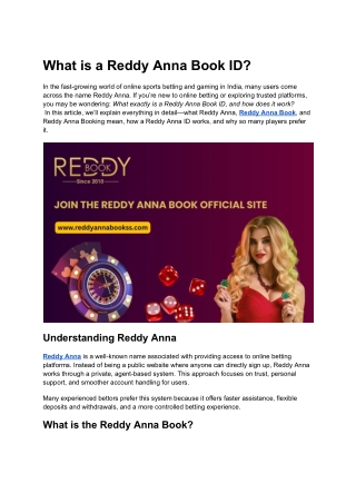 What is a Reddy Anna Book ID