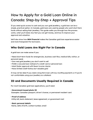 How to Apply for a Gold Loan Online in Canada_ Step-by-Step   Approval Tips