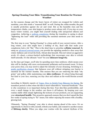 Spring Cleaning Your Skin_ Transitioning Your Routine for Warmer Weather