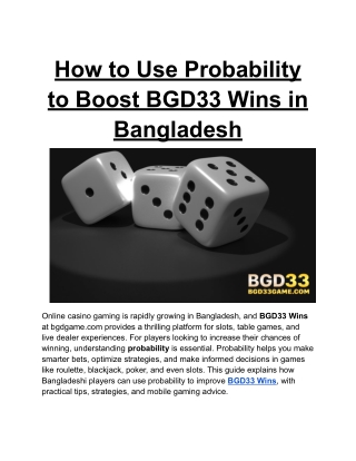 How to Use Probability to Boost BGD33 Wins in Bangladesh (1)