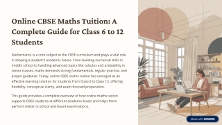 Online CBSE Maths Tuition: A Complete Guide for Class 6 to 12 Students