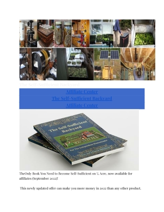 UThe Self-Sufficient Backyard Affiliate Centerntitled document