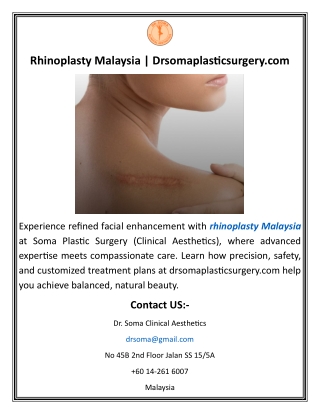 Rhinoplasty MalaysiaDrsomaplasticsurgery