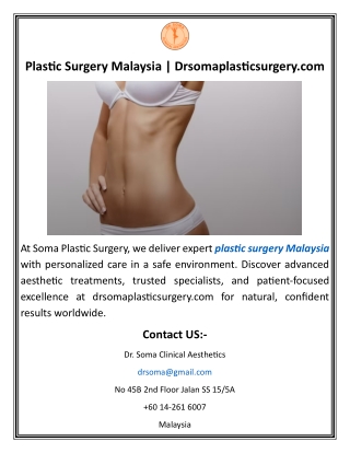 Plastic Surgery Malaysia Drsomaplasticsurgery