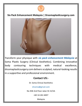 Six Pack Enhancement Malaysia Drsomaplasticsurgery