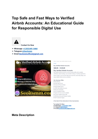 Top Safe and Fast Ways to Buy Verified Airbnb Accounts ...