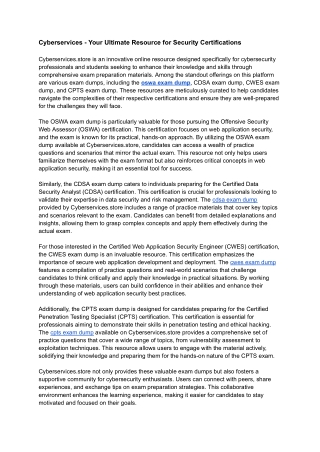 Cyberservices - Your Ultimate Resource for Security Certifications