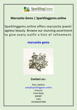 Marcasite Gems Sparklinggems.online