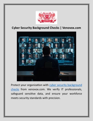 Cyber Security Background Checks  Venovox