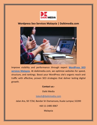 Wordpress Seo Services Malaysia  Daikimedia