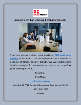 Seo Services For Igaming  Daikimedia