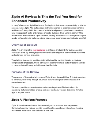 Ziptie AI Review_ Is This the Tool You Need for Enhanced Productivity