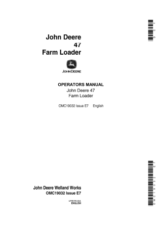 John Deere 47 Farm Loader Operator’s Manual Instant Download (Publication No.OMC19032)