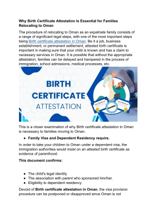 Why Birth Certificate Attestation Is Essential for Families Relocating to Oman .docx