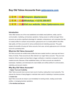 The 25 Sites Guide to Buy Old Yahoo Accounts in 2026 ...