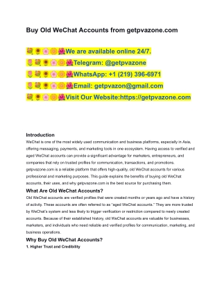 The Ultimate Guide to Buying Old WeChat Accounts  In This Time ...