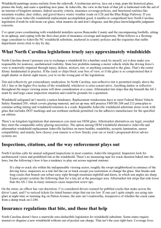 Asheville NC Windshield Replacement: Regulations and State Laws