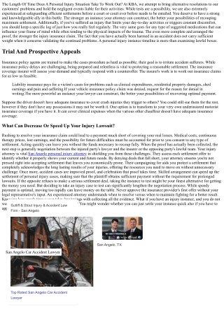 How Much Time Does An Injury Case Require To Work Out? Lorenz & Lorenz Crash & I