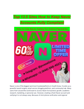 Top 13.5 Sites How to Keep Naver Accounts Fully Compliant