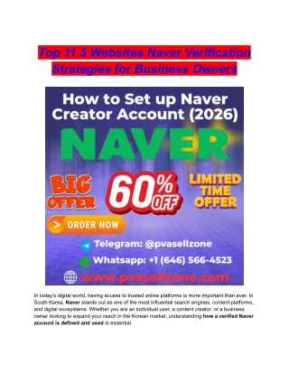 Top 11.5 Websites Naver Verification Strategies for Business Owners