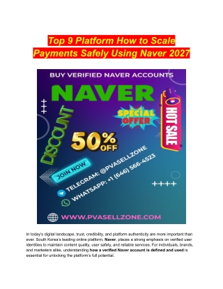 Top 9 Platform How to Scale Payments Safely Using Naver 2027