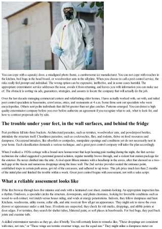 Choosing the Right Exterminator Service: How to Compare Pest Control Companies L