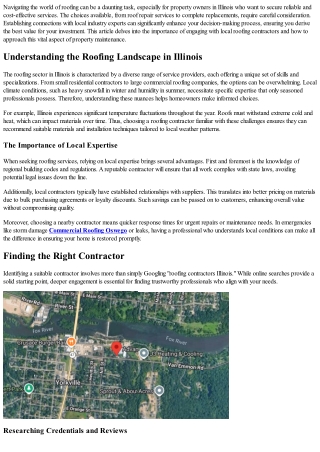 Connecting With Local Industry Experts To Get The Best Value For Your Money .