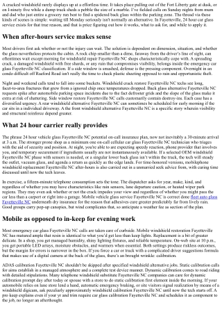 24 Hour Auto Glass Fayetteville NC: Night and Weekend Help