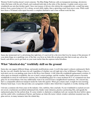 Asheville Auto Glass Service: Same-Day Turnaround