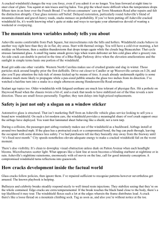 Asheville Cracked Windshield Repair: Risks of Delaying