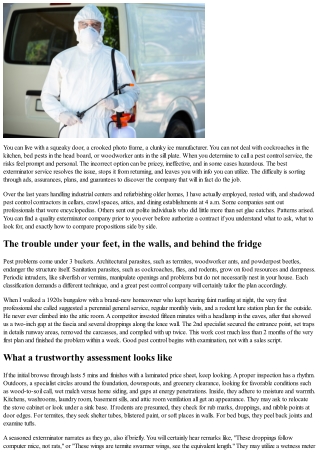 Picking the Right Exterminator Service: Just How to Contrast Pest Control Compan