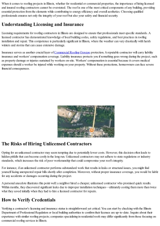 Why It's Crucial to Hire Licensed and Insured Roofing Contractors In Illlinois.
